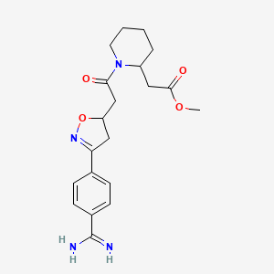 molecular formula C20H26N4O4 B13867138 Methyl 2-[1-[2-[3-(4-carbamimidoylphenyl)-4,5-dihydro-1,2-oxazol-5-yl]acetyl]piperidin-2-yl]acetate 