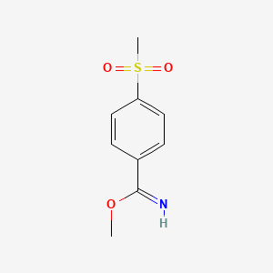 molecular formula C9H11NO3S B13867211 Methyl 4-methylsulfonylbenzenecarboximidate CAS No. 1196532-94-1