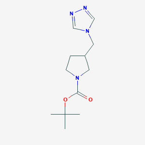 molecular formula C12H20N4O2 B13867212 Tert-butyl 3-(1,2,4-triazol-4-ylmethyl)pyrrolidine-1-carboxylate CAS No. 1225218-68-7