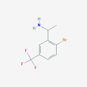 molecular formula C9H9BrF3N B1386723 1-[2-Bromo-5-(trifluoromethyl)phenyl]ethan-1-amine CAS No. 1020989-57-4