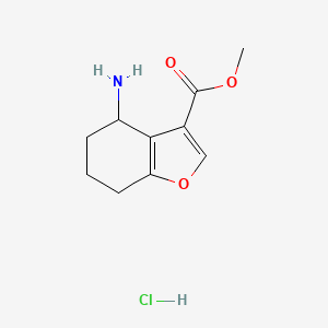 molecular formula C10H14ClNO3 B1386726 Methyl 4-amino-4,5,6,7-tetrahydrobenzofuran-3-carboxylate hydrochloride CAS No. 1172813-04-5