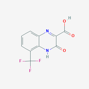 molecular formula C10H5F3N2O3 B13867296 3-oxo-5-(trifluoromethyl)-4H-quinoxaline-2-carboxylic acid 