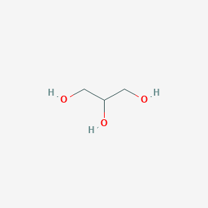 molecular formula C3H8O3<br>C3H8O3<br>CH2OH-CHOH-CH2OH B138674 Glycerol CAS No. 144086-03-3