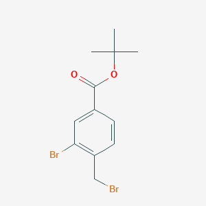 molecular formula C12H14Br2O2 B13867407 Tert-butyl 3-bromo-4-(bromomethyl)benzoate 
