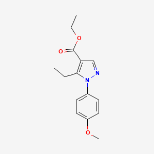 molecular formula C15H18N2O3 B13867455 Ethyl 5-ethyl-1-(4-methoxyphenyl)pyrazole-4-carboxylate 