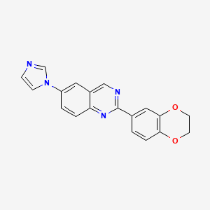 molecular formula C19H14N4O2 B13867541 2-(2,3-Dihydro-1,4-benzodioxin-6-yl)-6-imidazol-1-ylquinazoline 