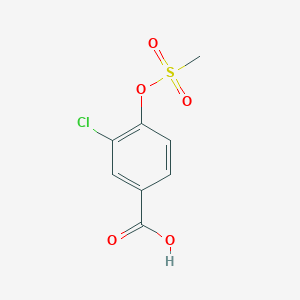 molecular formula C8H7ClO5S B13867543 3-Chloro-4-methanesulfonyloxybenzoic Acid 