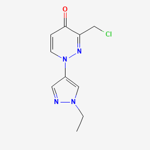 molecular formula C10H11ClN4O B13867582 3-(Chloromethyl)-1-(1-ethylpyrazol-4-yl)pyridazin-4-one 