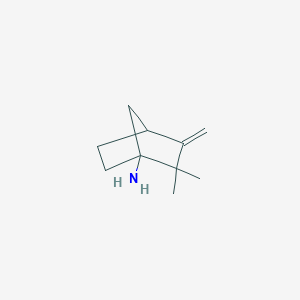 molecular formula C10H17N B138678 Bicyclo[2.2.1]heptan-1-amine, 2,2-dimethyl-3-methylene-(9CI) CAS No. 150963-99-8