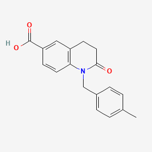 molecular formula C18H17NO3 B1386809 1-(4-Methylbenzyl)-2-oxo-1,2,3,4-tetrahydroquinoline-6-carboxylic acid CAS No. 1170989-53-3