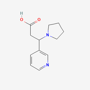 molecular formula C12H16N2O2 B1386810 3-Pyridin-3-yl-3-pyrrolidin-1-ylpropanoic acid CAS No. 1171065-67-0
