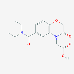 molecular formula C15H18N2O5 B1386813 {6-[(Diethylamino)carbonyl]-3-oxo-2,3-dihydro-4H-1,4-benzoxazin-4-yl}acetic acid CAS No. 1172724-61-6