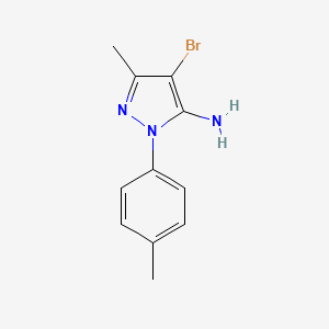 molecular formula C11H12BrN3 B1386816 4-Bromo-3-methyl-1-(4-methylphenyl)-1H-pyrazol-5-amine CAS No. 1177324-20-7