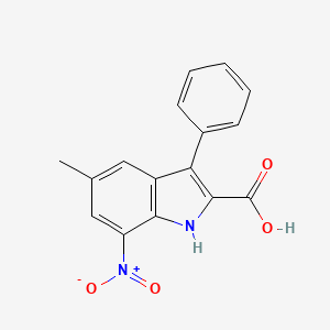 molecular formula C16H12N2O4 B1386817 5-methyl-7-nitro-3-phenyl-1H-indole-2-carboxylic acid CAS No. 1171758-58-9