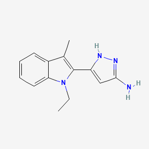 molecular formula C14H16N4 B1386818 3-(1-Ethyl-3-methyl-1H-indol-2-yl)-1H-pyrazol-5-amine CAS No. 1312616-44-6