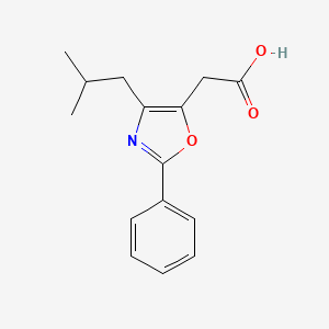 molecular formula C15H17NO3 B1386823 (4-Isobutyl-2-phenyl-1,3-oxazol-5-yl)acetic acid CAS No. 1172876-89-9