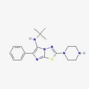N-(tert-Butyl)-6-phenyl-2-(piperazin-1-yl)imidazo[2,1-b][1,3,4]thiadiazol-5-amine