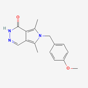 molecular formula C16H17N3O2 B1386833 6-(4-Methoxybenzyl)-5,7-dimethyl-2,6-dihydro-1H-pyrrolo[3,4-d]pyridazin-1-one CAS No. 1172358-19-8