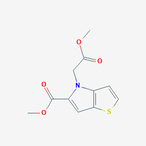 molecular formula C11H11NO4S B1386836 Methyl 4-(2-methoxy-2-oxoethyl)-4H-thieno[3,2-b]pyrrole-5-carboxylate CAS No. 1172909-94-2