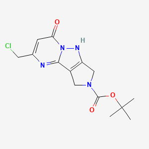 molecular formula C14H17ClN4O3 B1386841 tert-butyl 11-(chloromethyl)-9-oxo-4,7,8,12-tetrazatricyclo[6.4.0.02,6]dodeca-1(12),2(6),10-triene-4-carboxylate CAS No. 1170274-99-3