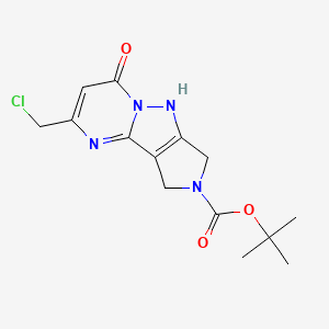 molecular formula C14H17ClN4O3 B1386841 tert-Butyl 2-(chloromethyl)-4-oxo-1,9-dihydro-4H-pyrrolo-[3',4':3,4]pyrazolo[1,5-a]pyrimidine-8(7H)-carboxylate CAS No. 1170274-99-3