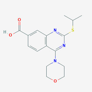 molecular formula C16H19N3O3S B1386842 2-(Isopropylthio)-4-morpholin-4-ylquinazoline-7-carboxylic acid CAS No. 1171641-84-1