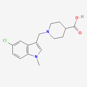 1-[(5-Chloro-1-methyl-1H-indol-3-yl)methyl]piperidine-4-carboxylic acid
