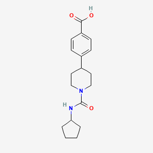 molecular formula C18H24N2O3 B1386844 4-{1-[(Cyclopentylamino)carbonyl]piperidin-4-yl}benzoic acid CAS No. 1169977-61-0