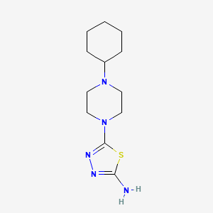 molecular formula C12H21N5S B1386852 5-(4-Cyclohexylpiperazin-1-yl)-1,3,4-thiadiazol-2-amine CAS No. 1029751-00-5