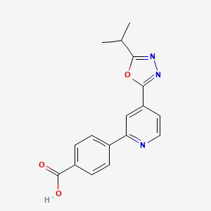 molecular formula C17H15N3O3 B1386859 4-[4-(5-Isopropyl-1,3,4-oxadiazol-2-yl)pyridin-2-yl]benzoic acid CAS No. 1173056-37-5