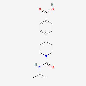 molecular formula C16H22N2O3 B1386860 4-{1-[(Isopropylamino)carbonyl]piperidin-4-yl}benzoic acid CAS No. 1172109-28-2