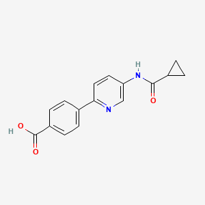 molecular formula C16H14N2O3 B1386861 4-{5-[(Cyclopropylcarbonyl)amino]pyridin-2-yl}benzoic acid CAS No. 1171013-61-8