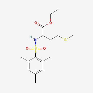 molecular formula C16H25NO4S2 B1386868 Ethyl N-(mesitylsulfonyl)methioninate CAS No. 1188362-93-7