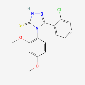 molecular formula C16H14ClN3O2S B1386870 5-(2-Chlorophenyl)-4-(2,4-dimethoxyphenyl)-4H-1,2,4-triazole-3-thiol CAS No. 1172816-79-3