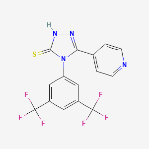 4-[3,5-Bis(trifluoromethyl)phenyl]-5-pyridin-4-yl-4H-1,2,4-triazole-3-thiol