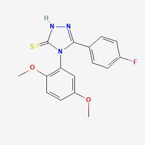 molecular formula C16H14FN3O2S B1386889 4-(2,5-Dimethoxyphenyl)-5-(4-fluorophenyl)-4H-1,2,4-triazole-3-thiol CAS No. 1171733-20-2