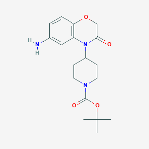 molecular formula C18H25N3O4 B1386898 tert-Butyl 4-(6-amino-3-oxo-2,3-dihydro-4H-1,4-benzoxazin-4-yl)piperidine-1-carboxylate CAS No. 1171795-32-6