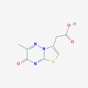 molecular formula C8H7N3O3S B1386900 (6-Methyl-7-oxo-7H-[1,3]thiazolo[3,2-b][1,2,4]triazin-3-yl)acetic acid CAS No. 16943-25-2