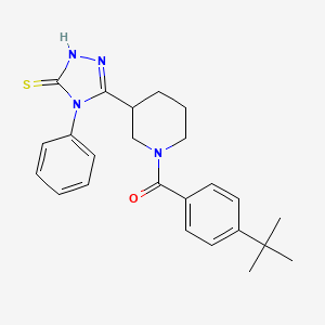molecular formula C24H28N4OS B1386906 5-[1-(4-tert-Butylbenzoyl)piperidin-3-yl]-4-phenyl-4H-1,2,4-triazole-3-thiol CAS No. 1172335-31-7