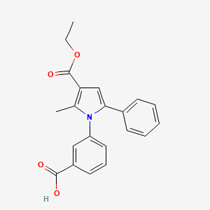 molecular formula C21H19NO4 B1386907 3-[3-(Ethoxycarbonyl)-2-methyl-5-phenyl-1H-pyrrol-1-yl]benzoic acid CAS No. 879329-74-5