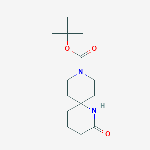 molecular formula C14H24N2O3 B1386918 叔丁基 2-氧代-1,9-二氮杂螺[5.5]十一烷-9-羧酸酯 CAS No. 1031927-12-4