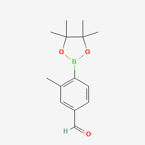 molecular formula C14H19BO3 B1386921 3-Methyl-4-(4,4,5,5-tetramethyl-1,3,2-dioxaborolan-2-yl)benzaldehyde CAS No. 1073354-66-1
