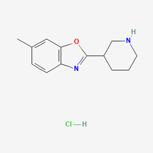 molecular formula C13H17ClN2O B1386932 6-Methyl-2-piperidin-3-yl-1,3-benzoxazole hydrochloride CAS No. 1158757-18-6