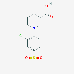 molecular formula C13H16ClNO4S B1386934 1-[2-Chloro-4-(methylsulfonyl)phenyl]piperidine-3-carboxylic acid CAS No. 942474-35-3