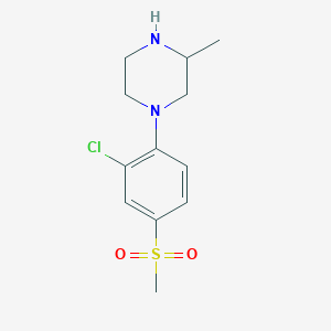 molecular formula C12H17ClN2O2S B1386935 1-[2-Chloro-4-(methylsulfonyl)phenyl]-3-methylpiperazine CAS No. 942474-68-2