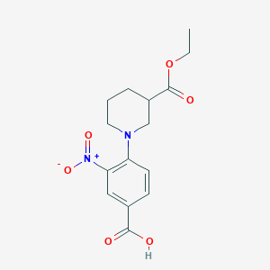 molecular formula C15H18N2O6 B1386936 4-[3-(Ethoxycarbonyl)piperidin-1-yl]-3-nitrobenzoic acid CAS No. 942474-36-4