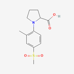 molecular formula C13H17NO4S B1386939 1-[2-Methyl-4-(methylsulphonyl)phenyl]pyrrolidine-2-carboxylic acid CAS No. 1188371-42-7