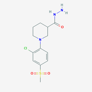 molecular formula C13H18ClN3O3S B1386944 1-[2-Chloro-4-(methylsulphonyl)phenyl]piperidine-3-carbohydrazide CAS No. 951625-09-5