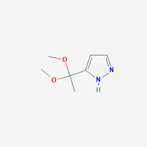 molecular formula C7H12N2O2 B1386947 5-(1,1-Dimethoxyethyl)-1H-pyrazole CAS No. 1188281-53-9