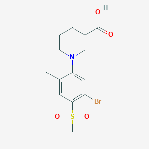 molecular formula C14H18BrNO4S B1386950 1-[5-Bromo-2-methyl-4-(methylsulphonyl)phenyl]piperidine-3-carboxylic acid CAS No. 1000018-36-9